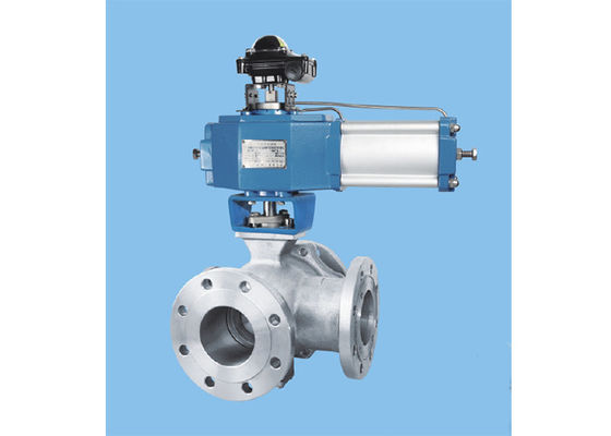 China Motorized Three Way Ball Valve  Resistance Coefficient Small Resistance Ss supplier